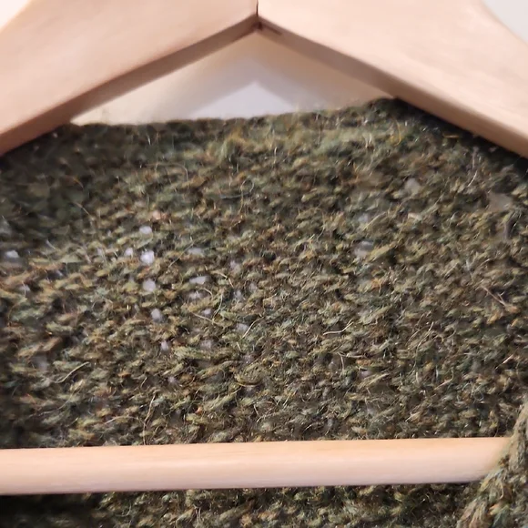 Handmade Olive Green Knit Cardigan with Decorative Goldtone Buttons - Picture 13 of 13